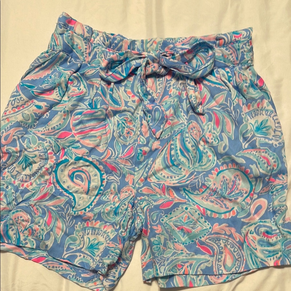 Lilly Pulitzer Blue and Pink High Waist Shorts
